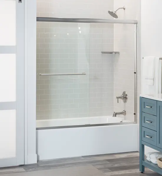 Modern shower conversion by Bath Planet of Metro NY