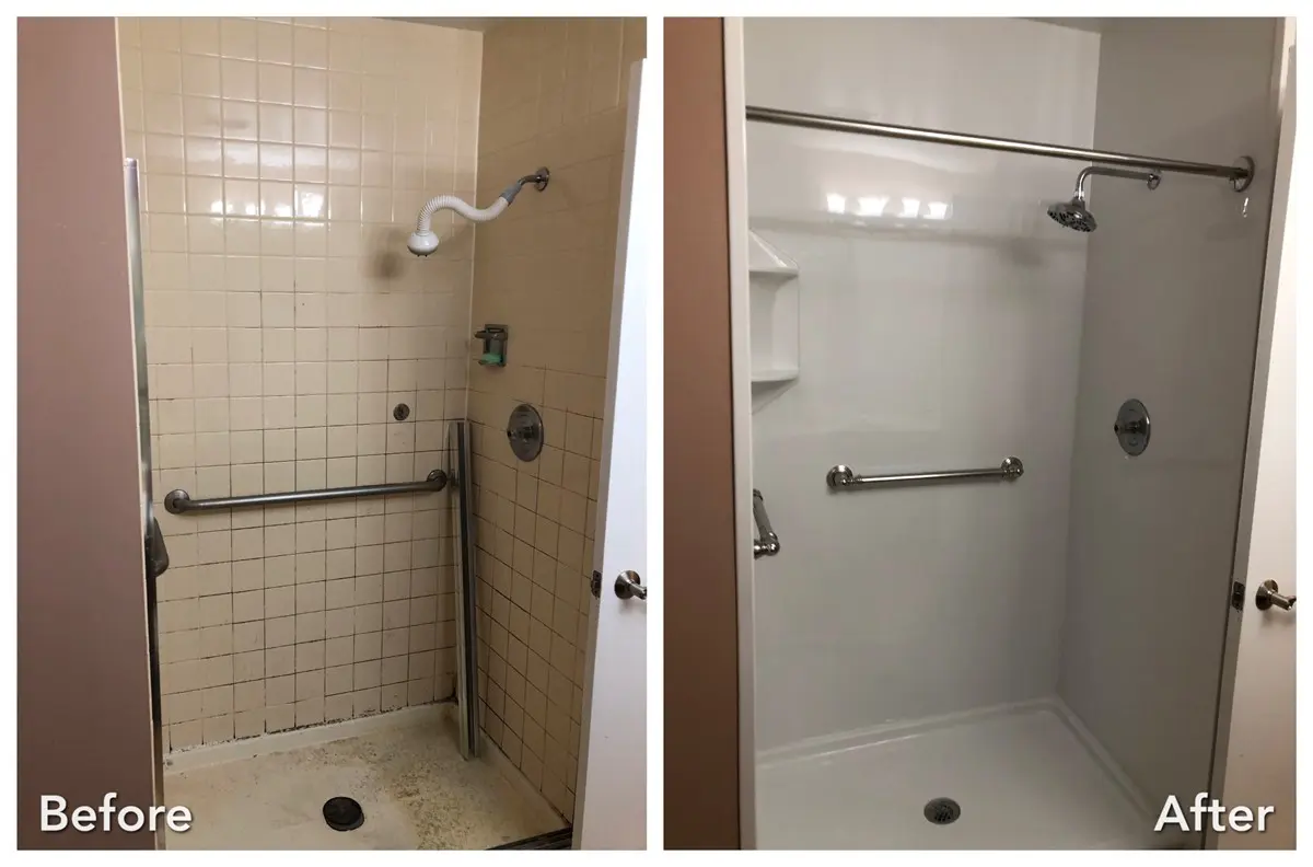Before and after: Accessible Shower Remodel in Sayville, Suffolk County
