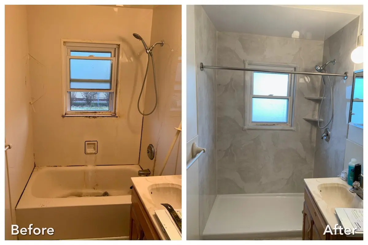 Before and after: Modern Shower Conversion in East Northport, Suffolk County